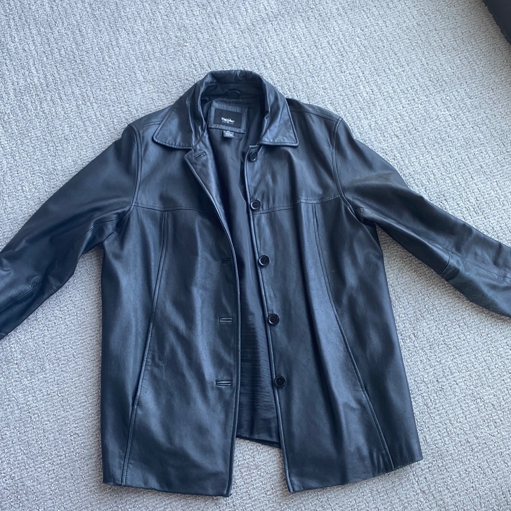 Leather trench/blazer jacket